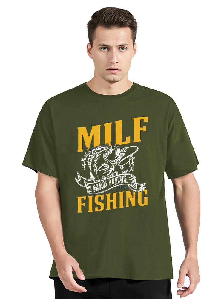

Funny MILF Man I Love Fishing Printing Fitness Tshirt Cotton Tops Tees Mens Clothes Oversized Unisex Tshirt Streetwear Tshirt 3XL