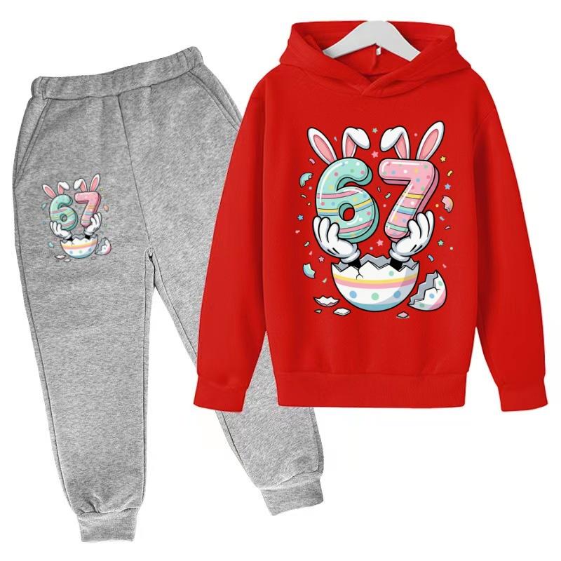 Kids Hoodie New Six Seven 67 Print Clothes Sweatshirt+Pants 2P Boy Girl Toddler 3-12Years Casual Top Pullover Sports Fashion Set