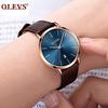 Women's Watch, Blue, Stylish, Arm Watch, Waterproof, Ultra-thin, For Women, Leather Belt, Brand, Leather, Analog, Small, Simple Dial, Easy to Read, Fa