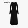 MO&Co. Women's Vintage Cotton-Blend A-Line Knit Midi Dress