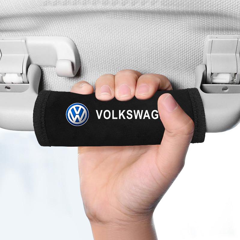 2026 Chaud Pour VW VOLKSWAGEN 1/2/4PCS Intérieur de Voiture Poignée de Toit de Voiture Housse de Protection Peluche Pour Volkswagen VW GOLF TOUAREG CADDY PAS