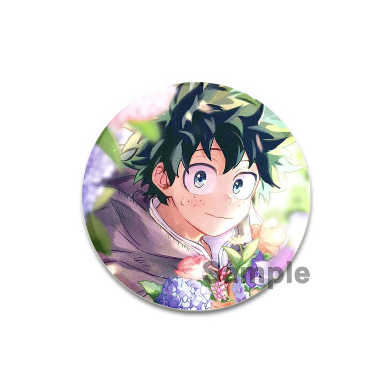 32/44/58mm Anime Figure Izuku Midoriya Round Brooch Clothing Lapel Pin Souvenir Soft Button Pins My Hero Academia Badge