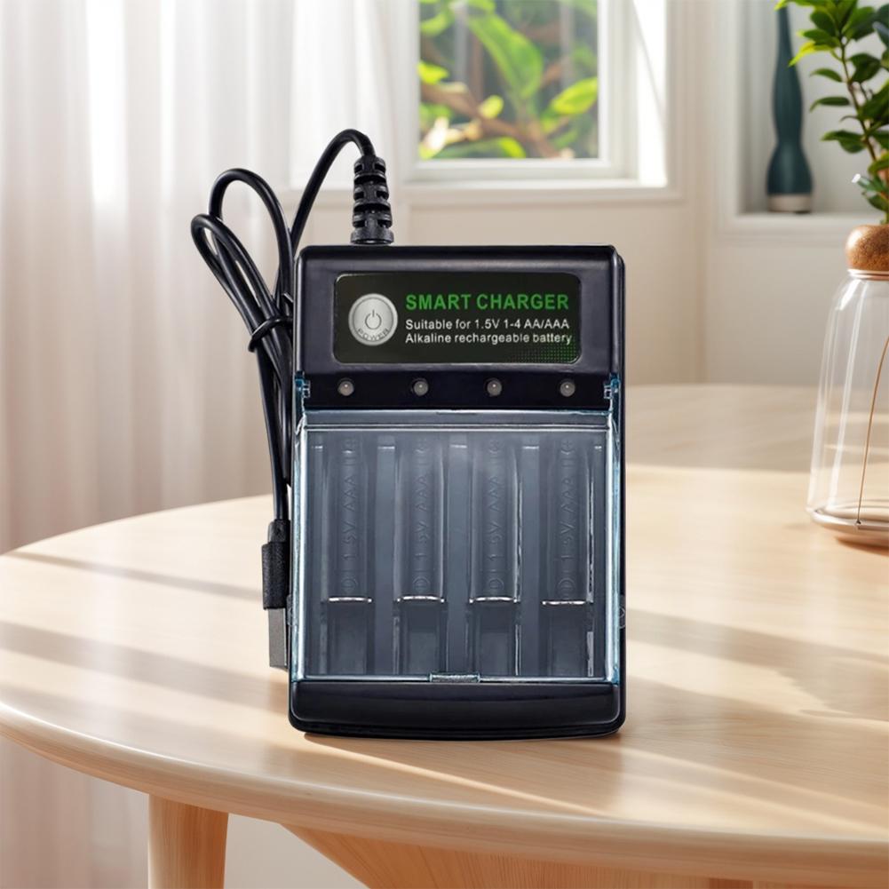 4 Slots Battery Charger Independent Charging Speedy Smart Charger Intelligent Battery Charger for 1.5V AA/AAA Batteries Charger