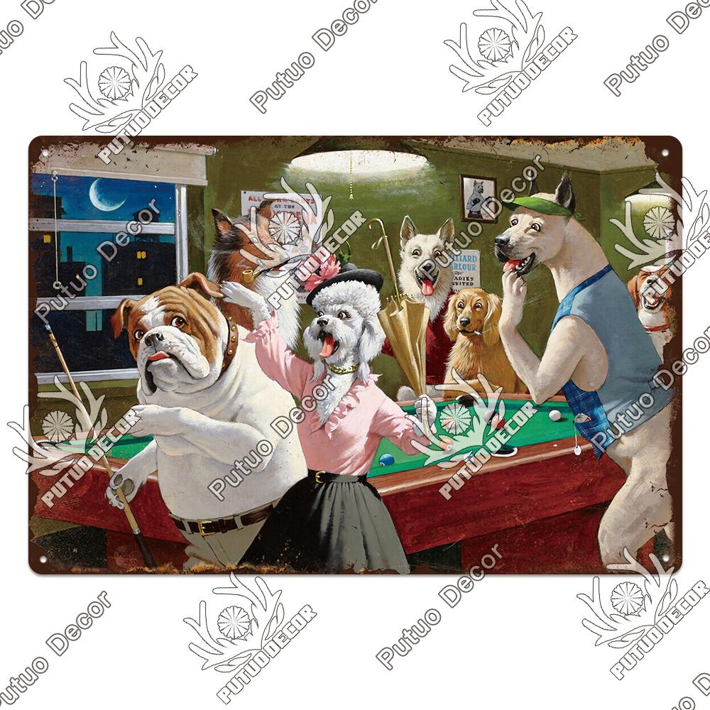 Putuo Decor Vintage Tin Sign Darts Game Metal Plaque Retro Posters for Garage Man Cave Room Home Wall Art Decorations