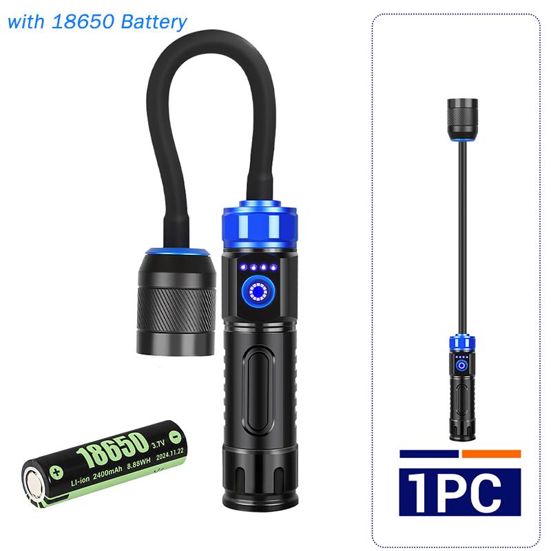 Magnetic LED Flashlights, 360° Rotation Lamp Head,Aluminum Alloy Rechargeable Work Torch,Waterproof Outdoor BBQ Camping Lights