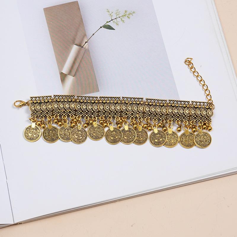 Fashion Personality Ethnic Style Retro Ancient Gold Bracelet, Universal Fringed Bracelet Necklace