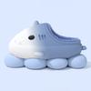 Fashion Smile Plush Lining Bag Heel Cotton Slippers EVA Linght Warm Indoor Cotton Slippers Gradient Shark Furry Slippers For Mens Womens