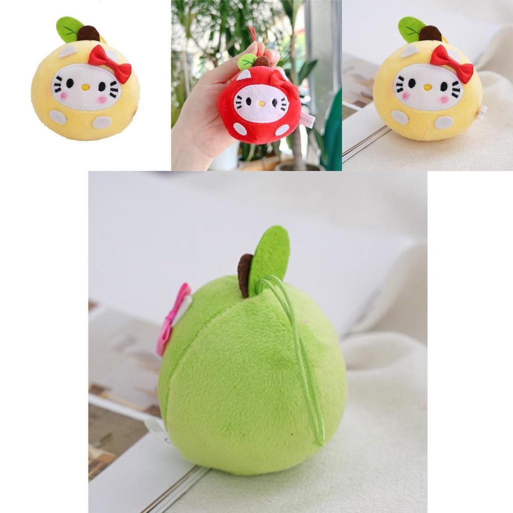 Lively Leso Round Ball Apple Plush Doll Kt Cat Keychain