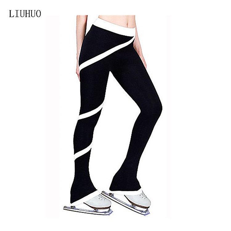 LIUHUO Vícebarevné spirálově pruhované kalhoty na bruslení pro děti, ženy a dospělé