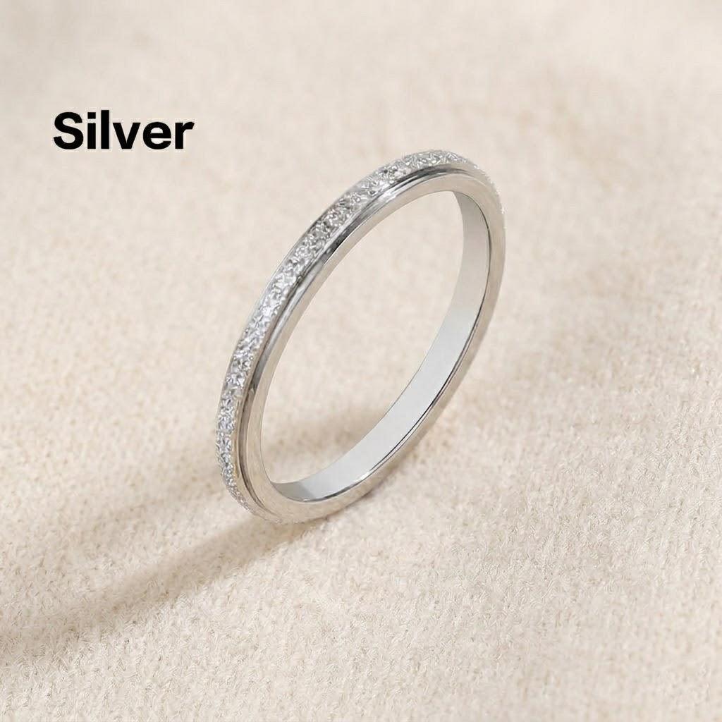 Silberne Frosting Partnerringe für Hochzeit Verlobung Schmuck Geschenke Geburtstagsgeschenk Liebhaber Partnerringe für Männer und Frauen