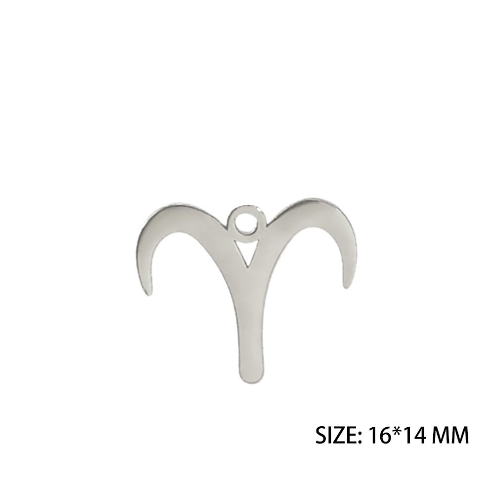 12pcs/lot Stainless Steel Zodiac Charms Horoscope Astrological Sign DIY Pendant for Necklace Bracelet Jewelry Making