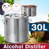 8 Gal 30L Distiller Moonshine Alcohol Stainless Copper DIY Home Water Wine Essential Oil Brewing Kit 304 Stainless Steel Boiler