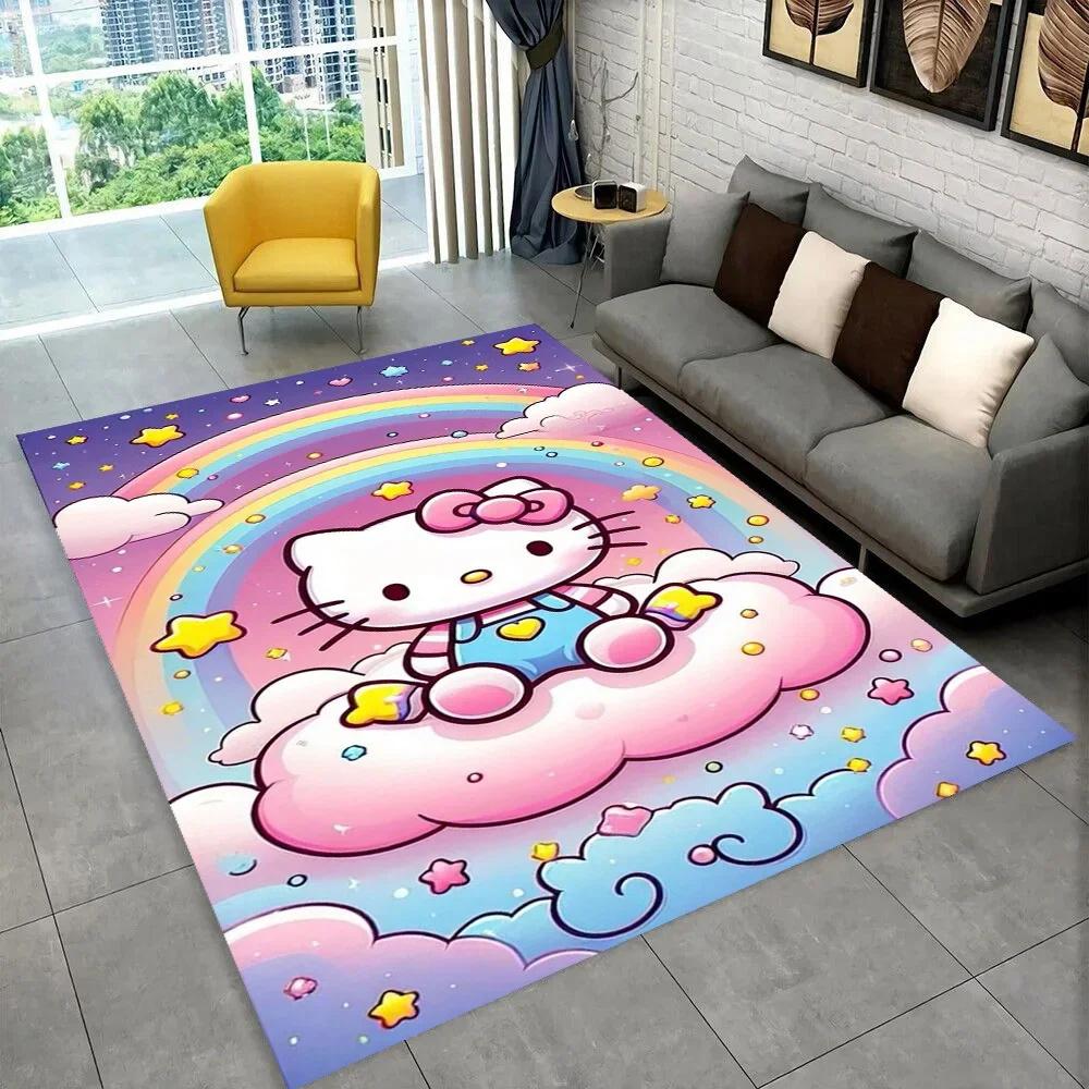 Sanrio Cartoon Girl Carpet New Hello Kitty Cat Rug for Bedroom Living Room Home Sofa Decor Children Crawling Mat
