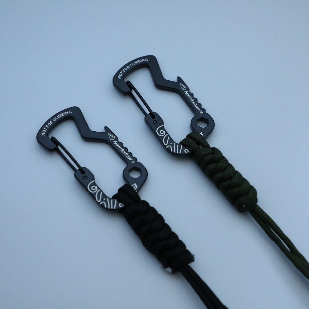 2Colors Outdoor Hook Carabiner with Paracord Keychain Emergency Gear  for Camping Hiking