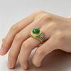 Europe, America, popular retro egg surface enamel with zircon ring, new Chinese temperament, personalized fashion ring