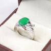 Emerald Oval Cut Gemstone With 925 Sterling Silver Ring For Men's #B32 JL375671287682