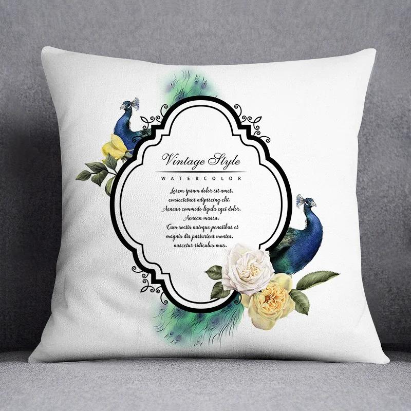 Fashion Classic Square Decorative Pillowcase Rose Pattern Living Room Sofa Cushion Pillow Home Decor