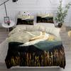 Japanese Crane Duvet Cover Set King Queen Double Full Twin Single Size Bed Linen Set