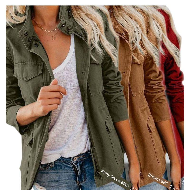

2023 Loose Zipper Jacket Women s Coat Jacket Women s Clothing Outwear Black S