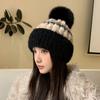 Color Knitted Wool Hat Women's Winter Retro Ear Protection Hat Sweet and Cute Cold and Warm Cold Hat