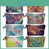 Man Tuo Sac à Maquillage Lotus Pochette Florale Rangement de Voyage Multifonctionnel Trousse de Toilette