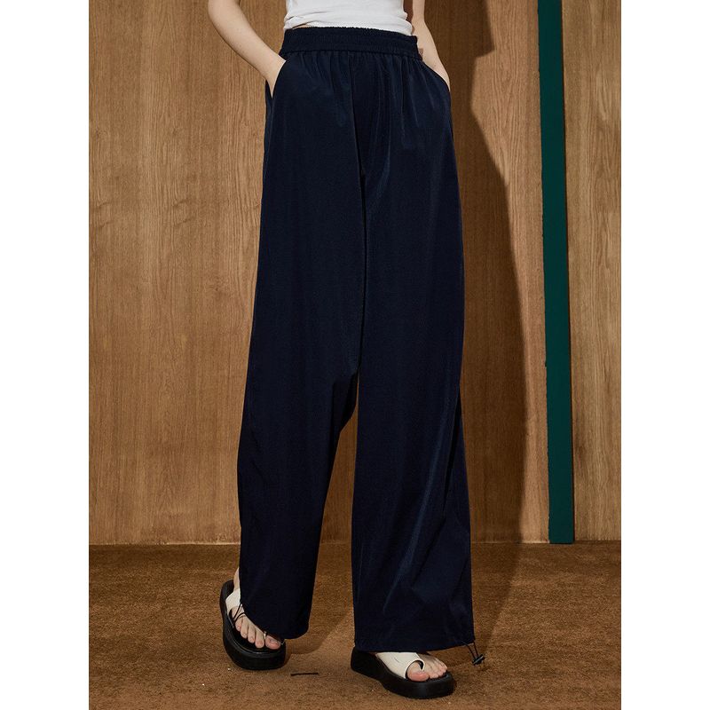 Coolhut Yamamoto Style High-Waisted Loose Casual Thin Wide-Leg 2025 Summer Women's Casual Pants Straight-Leg Drape