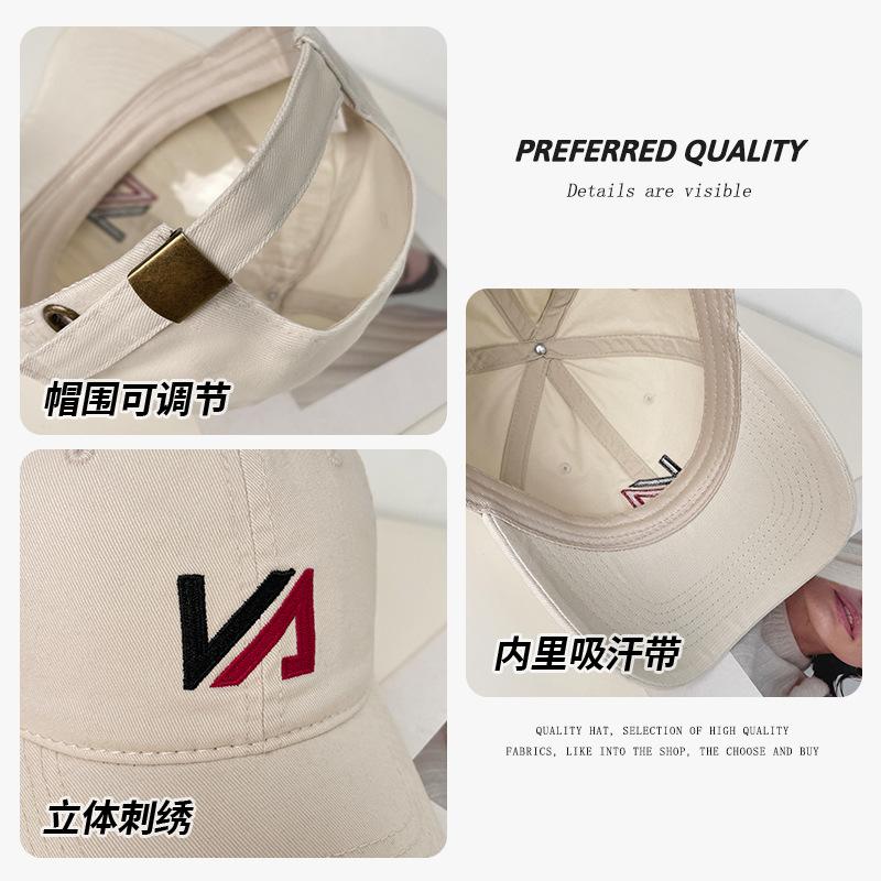 Retro Baseball Cap Women's Spring and Summer Casual Versatile Wide-brimmed Sun Hat Big Head Circumference Outdoor Sun Protection Cap