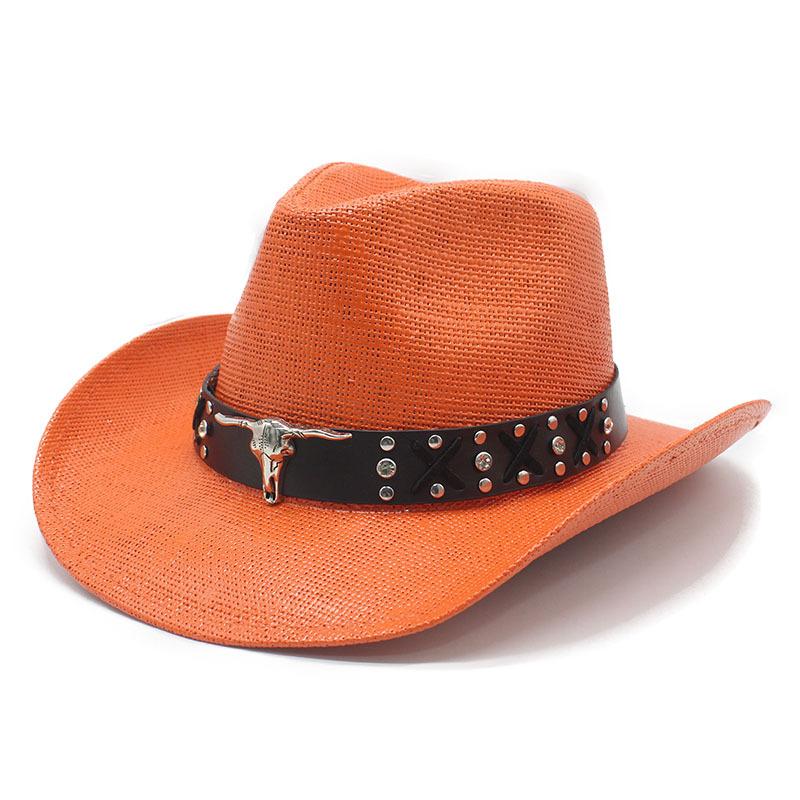 New Western Cowboy Hat Beach Hat Men's and Women's Panama Straw Hat Top Hat American High Top Cowboy Hat