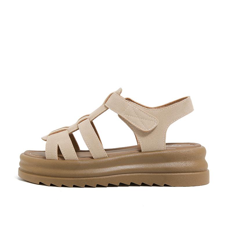 Plus size sandals French platform Roman sandals women's summer outdoor new temperament celebrity heightened beach shoes