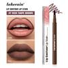 Lakerain Contorno Labbra Tinta Labbra Penna Anti-macchia Non Si Attacca alla Tazza Labbra Idratanti Trucco Labbra Cosmetico 2-in-1 Tinta Labbra & Matita