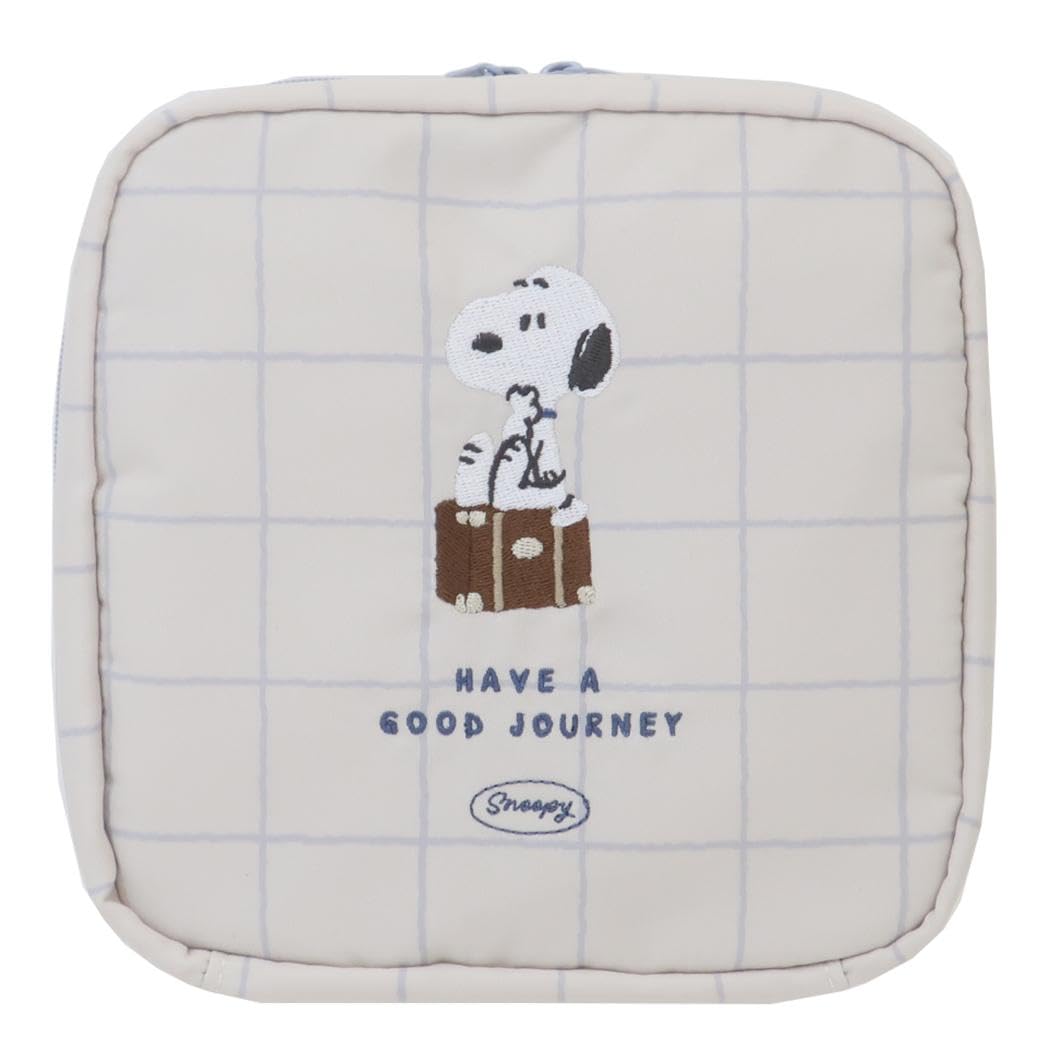 

Marimo Craft Square Cosmetic Snoopy JOURNEY W150 x H150 x D65mm Pouch, SN, (SPCQ-554)