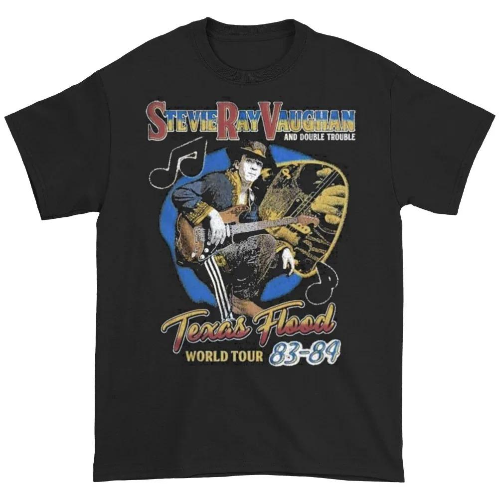 Stevie Ray Vaughan Srv Texas Flood World Tour T-shirt Cotton T-Shirt High-end Luxury hot product Unisex Cotton Oversized soft S