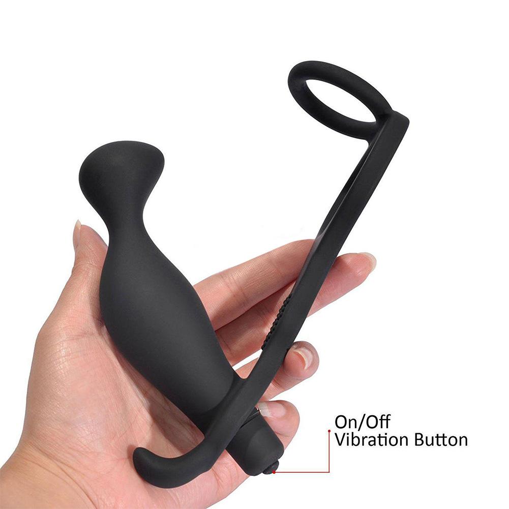 Male Waterproof Prostate Massager Anal Butt Plug P-Spot Men Cock Ring Sex Toy
