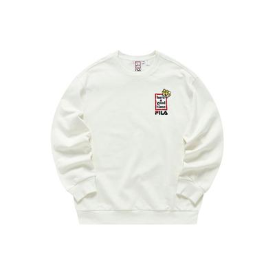 Fila X Καλή Διασκέδαση Συλλογή Έτος της Τίγρης Λογότυπο Μοτίβο Πλεκτό Πουλόβερ Κουστουμάκι Φαρδύ Φούτερ Φούτερ Unisex F11U219204F-WT