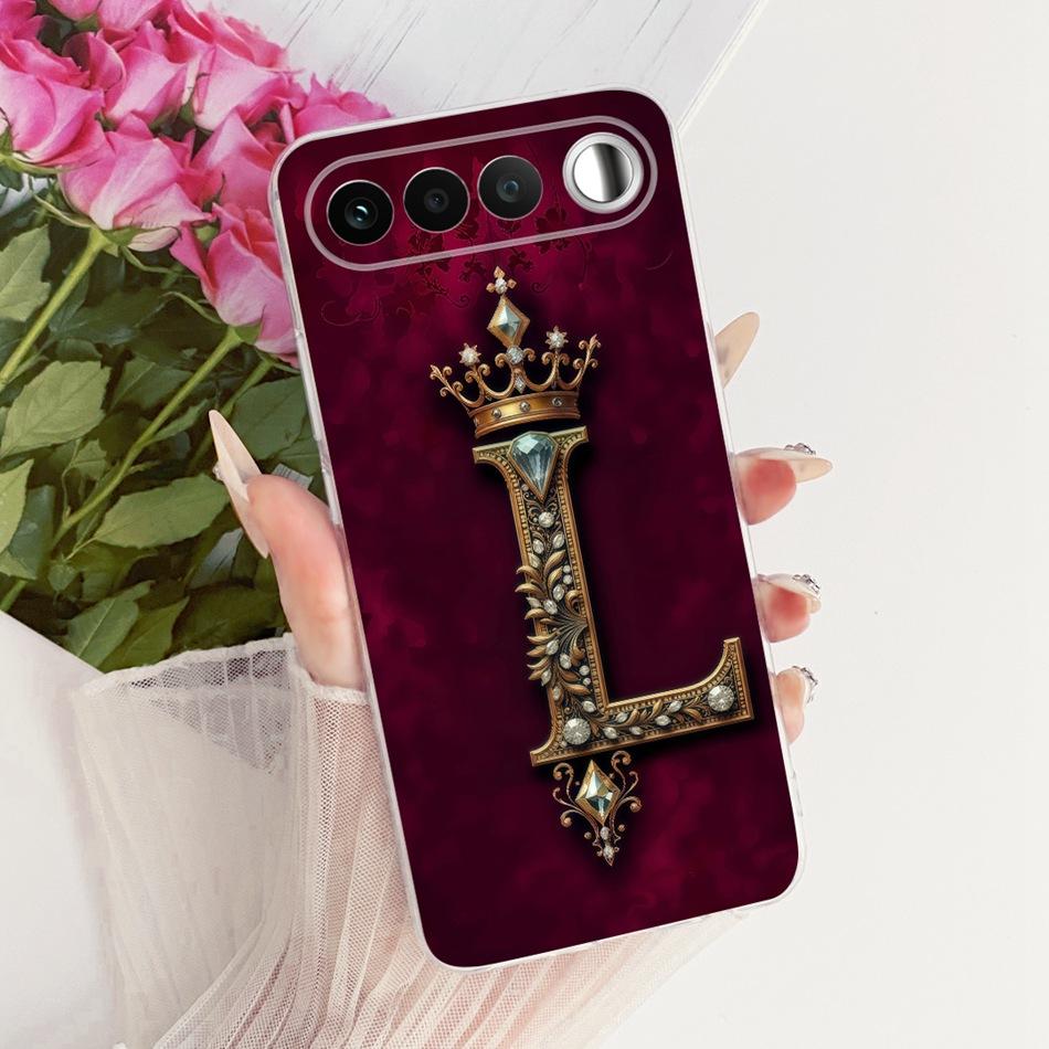 For Realme 16 RMX5171 2026 Royal Crown Initial Letter Couple Phone Case For Realme 16 5G Soft Silicone TPU Covers Bumpers