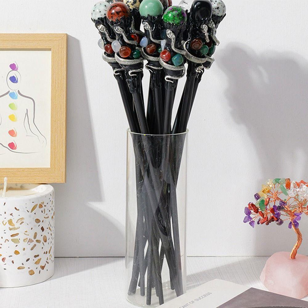 Witch Natural Crystal Magic Wand Creative Natural Crystal Ball Scepter Magic Cane  Cosplay