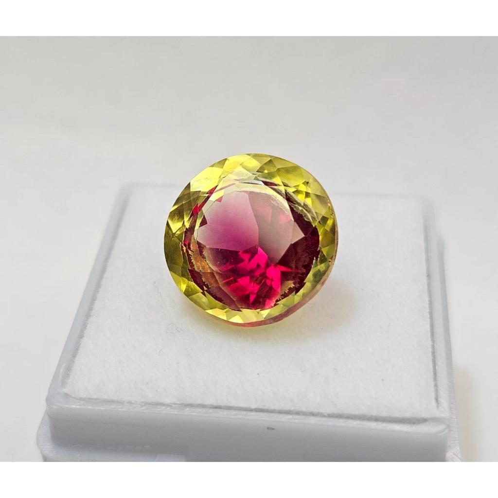 Beautiful Pitambari Sapphire Bi-Color 12+ Ct Round Cut Loose Gemstone