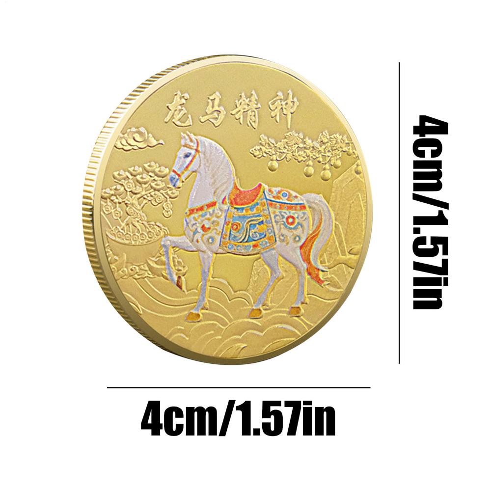 

2026 Lunar Year Of The Horse Coin Chinese Z-odiac Commemorative Coin Classic Traditional Keepsake Souvenir Good Luck Coin золотой