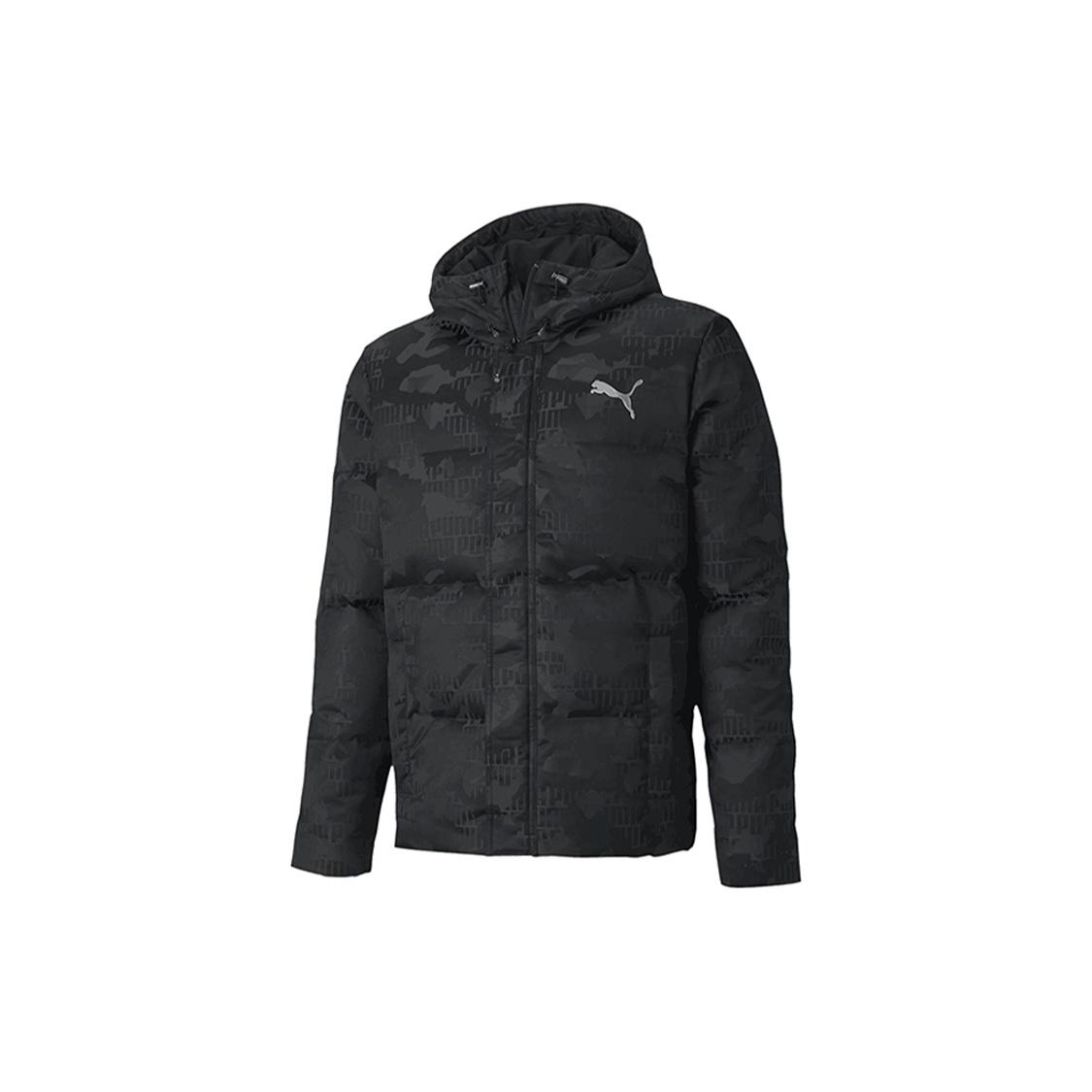 PUMA Camo Down Jacket  Black White  Men s 585532-01 L