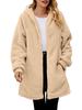 2026 Winter Women's Loose Plush Long-Sleeved Hooded Zipper Cardigan Jacket