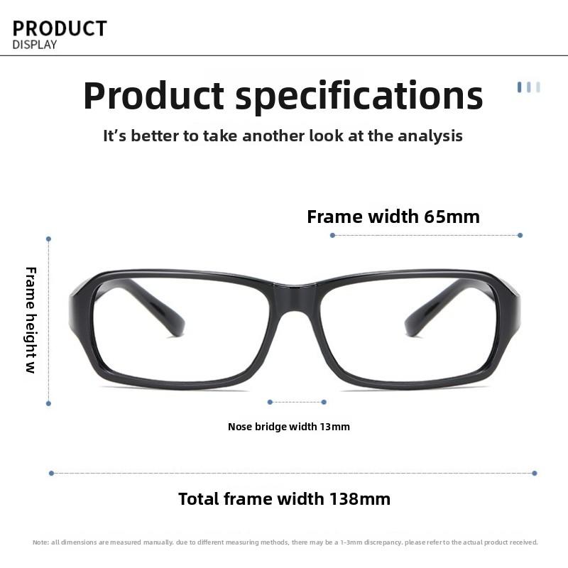 New Vintage Square Frame Glasses Ultra Lightweight Comfortable Non Lens Eyewear Classic Retro Style