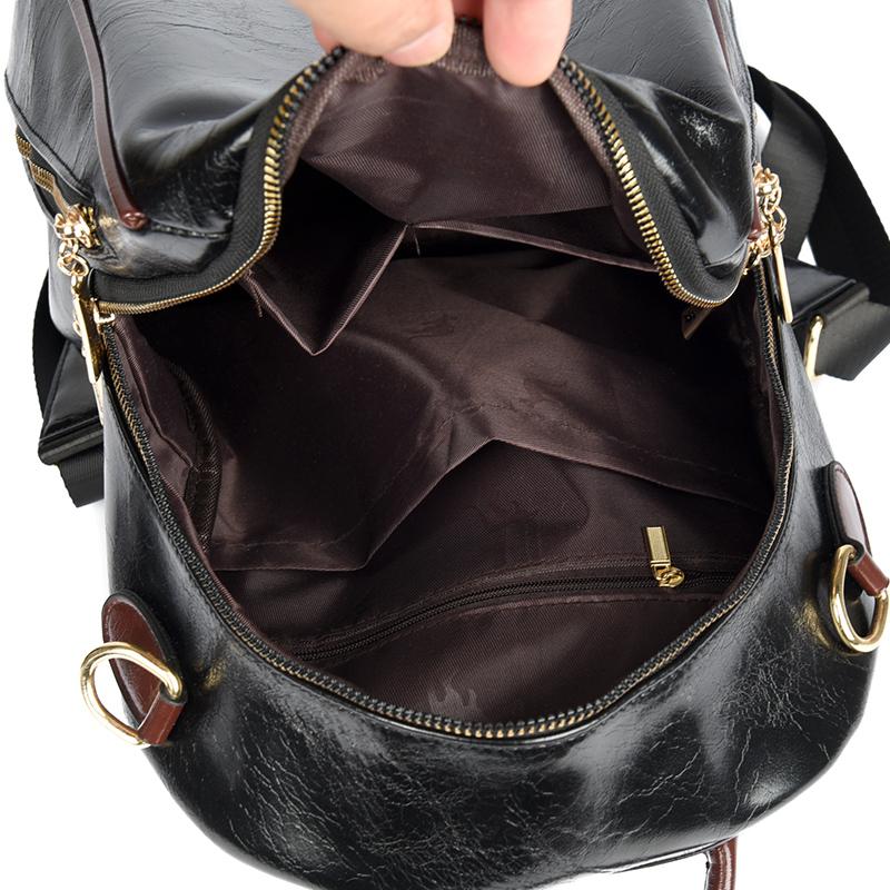 Měkký kožený batoh pro ženy, multifunkční cestovní batoh s velkou kapacitou, studentský školní batoh