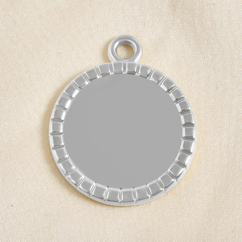 5pcs Round Rectangle Tray Blank Settings Cabochon Base Stainless Steel Pendant For Jewelry Making Supplies DIY Charm Accessories
