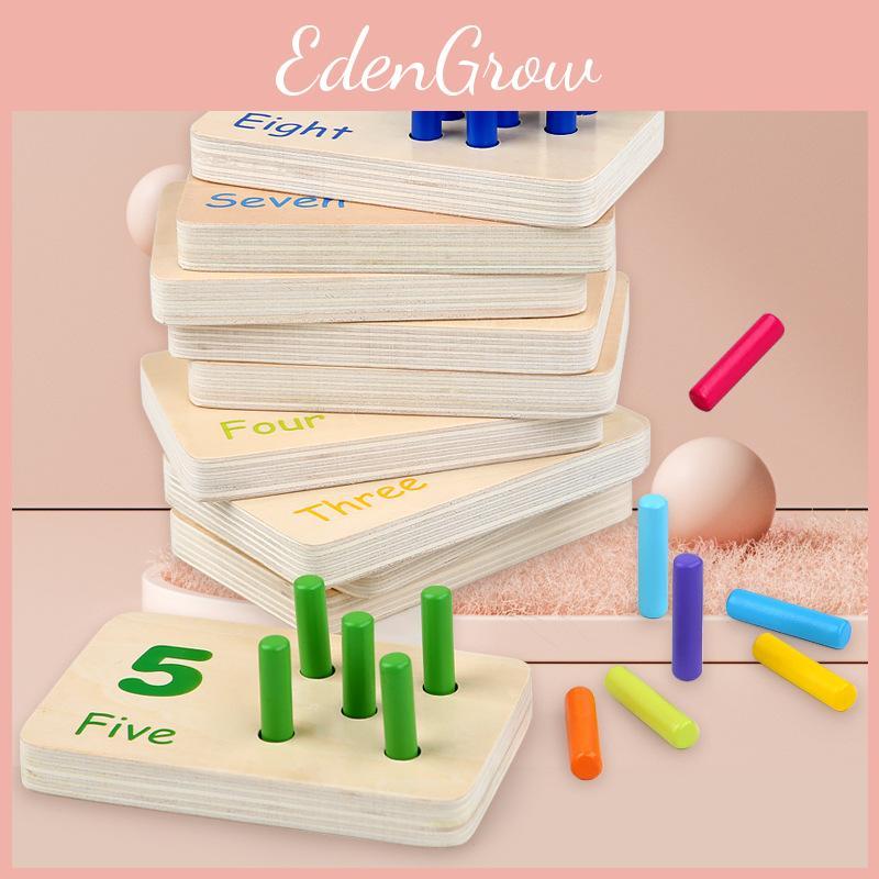 Wooden Montessori Math Learning Stick Color Recognition Matching Board Educational Toy For Early Childhood
