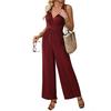 2026 Frühjahr/Sommer Neue Hosenträger-Straight-Leg-Hosen für Damen, Europäischer und Amerikanischer High-Waist-Rückenfreier Jumpsuit