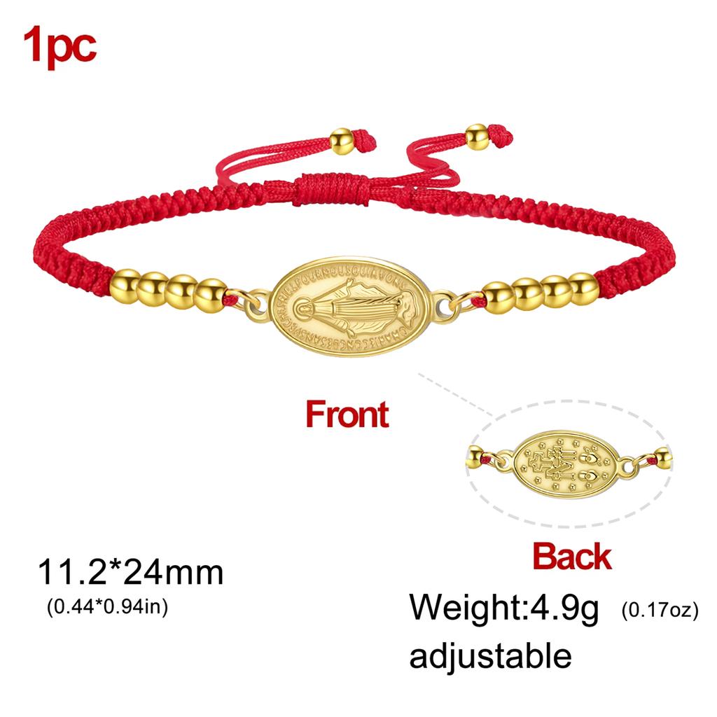 Virgin Mary Bracelets Stainless Steel Mysterious Talisman Bracelet for Women Men Double-sided Amulet Jewelry Gifts