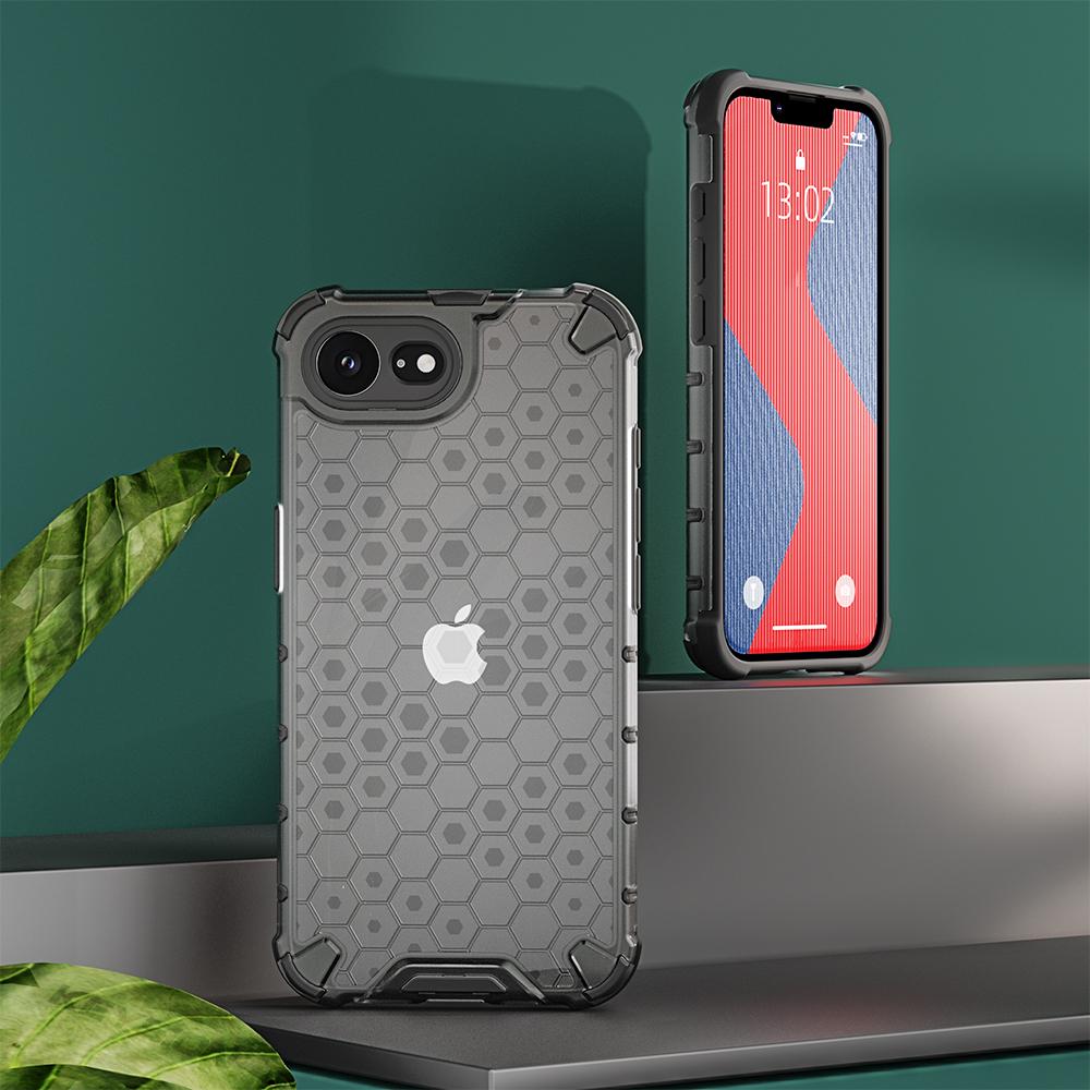 KEYSION Shockproof Armor Case for iPhone 16e Soft Silicone+PC Transparent Honeycomb Phone Back Cover for iPhone 16e 2025