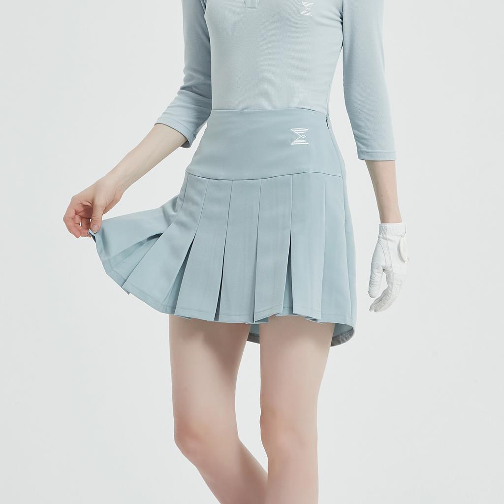 E.PARCA Vertical Pouch Pleated Skirt (Sky Blue)