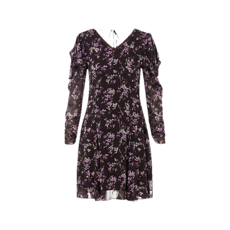 Langzi V-Neck A-Line Flowy Midi Dress XL