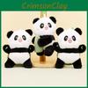 Adorable Bamboo Panda Plush Keychain Soft Short Plush Collectible Doll Stuffed